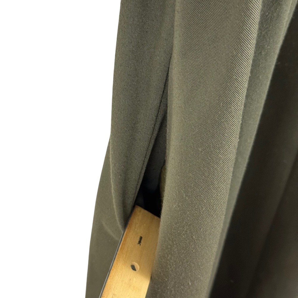 Vintage 80s Olive Green Midi Dress Prairie Cottagecore Dark Academia USA 13/14 - Picture 6 of 11